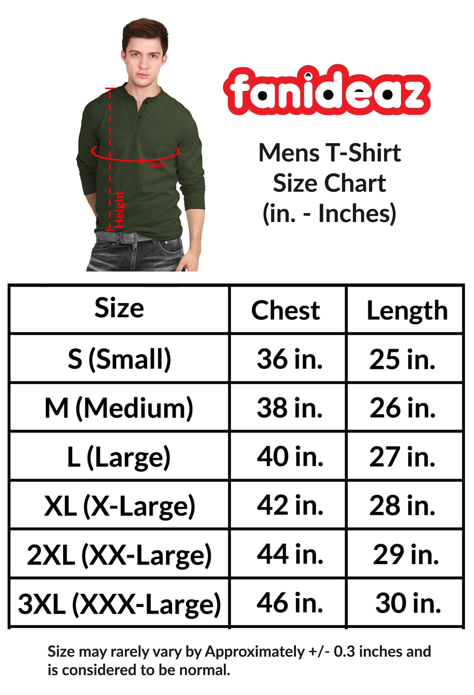 fanideaz Branded Men's Relaxed Fit Full Sleeve Henley T Shirt For Men_Olive_L