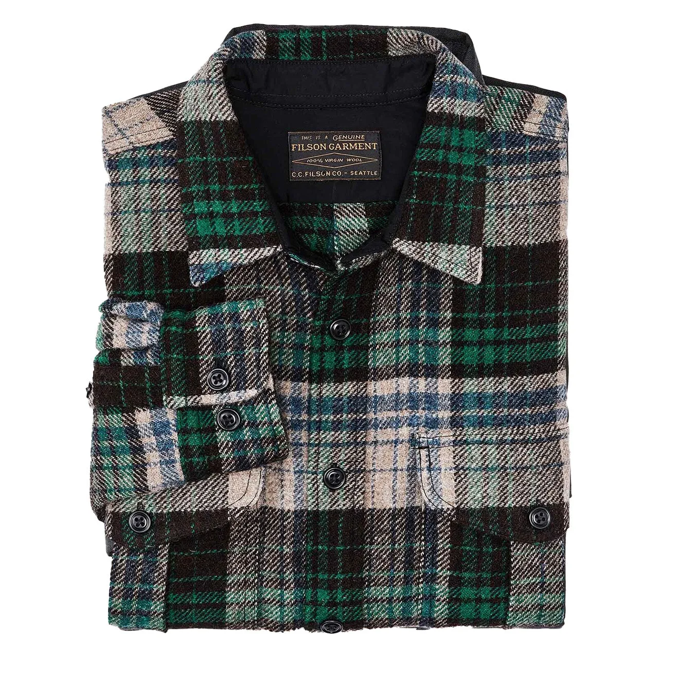 Filson Northwest Wool Shirt Check Brown / Spruce