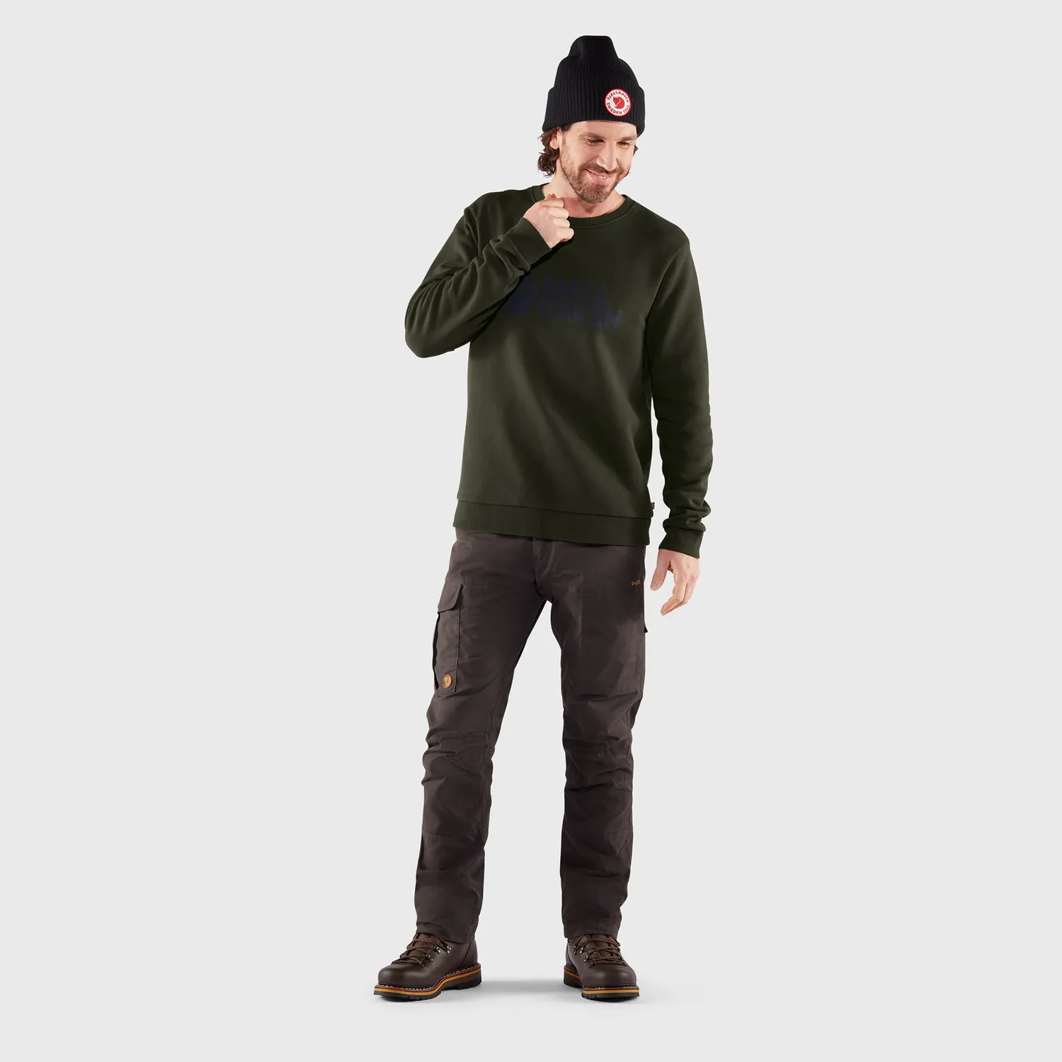 Fjällräven Men&#x27;s Fjällräven Logo Sweater Deep Sea | Buy Fjällräven Men&#x27;s Fjällräven Logo Sweater Deep Sea here | Outnorth