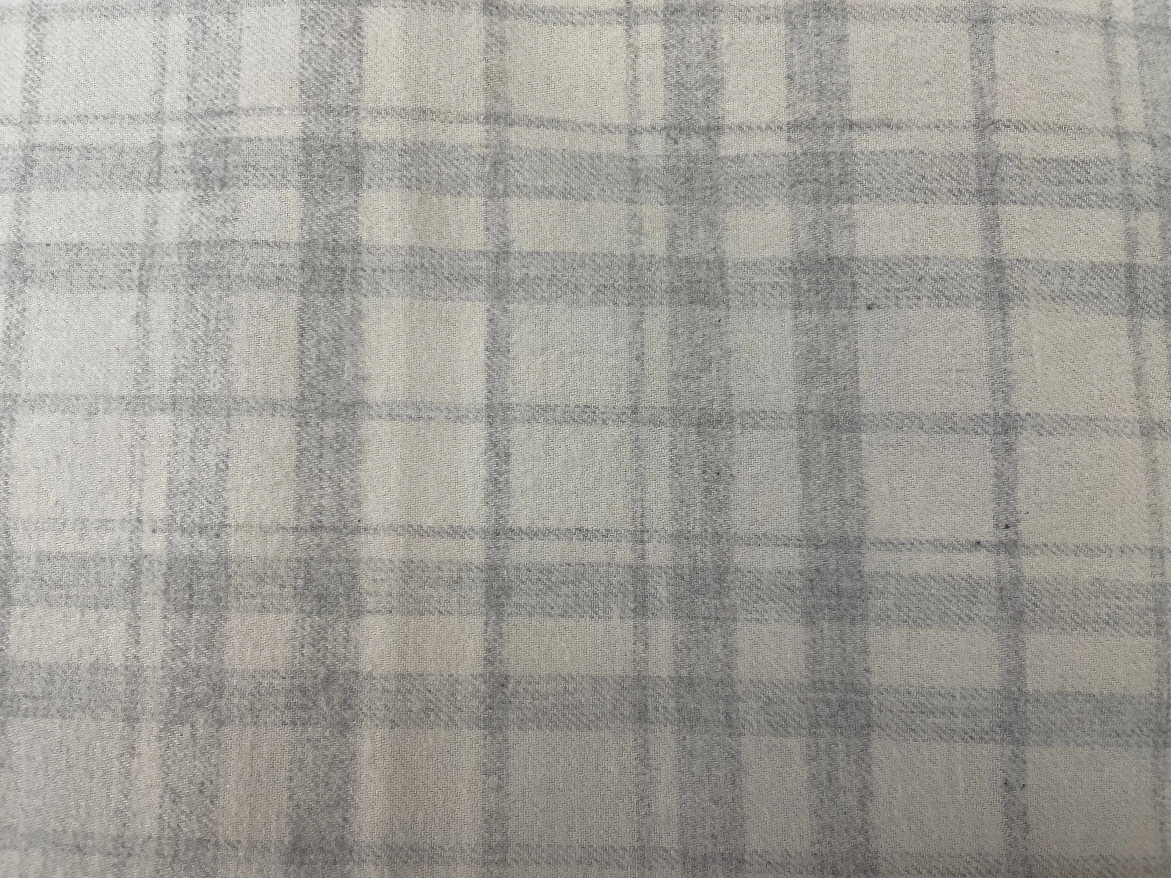 Flannel Cotton Plaid - Off White / Light Gray