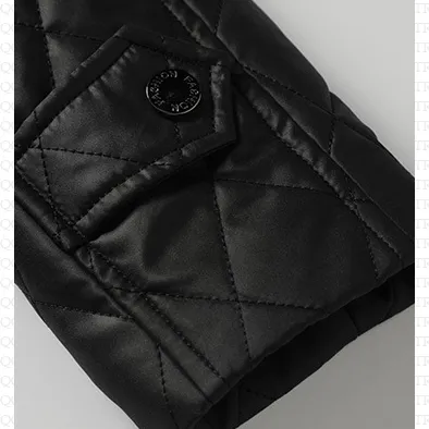 Flap Pocket Quilted Belted Puffer Jacket