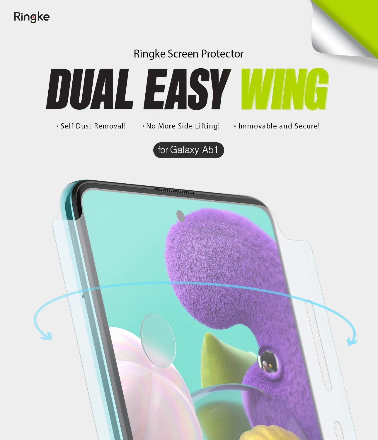 Galaxy A51 Screen Protector Film | DUAL EASY WING - 2 Pack