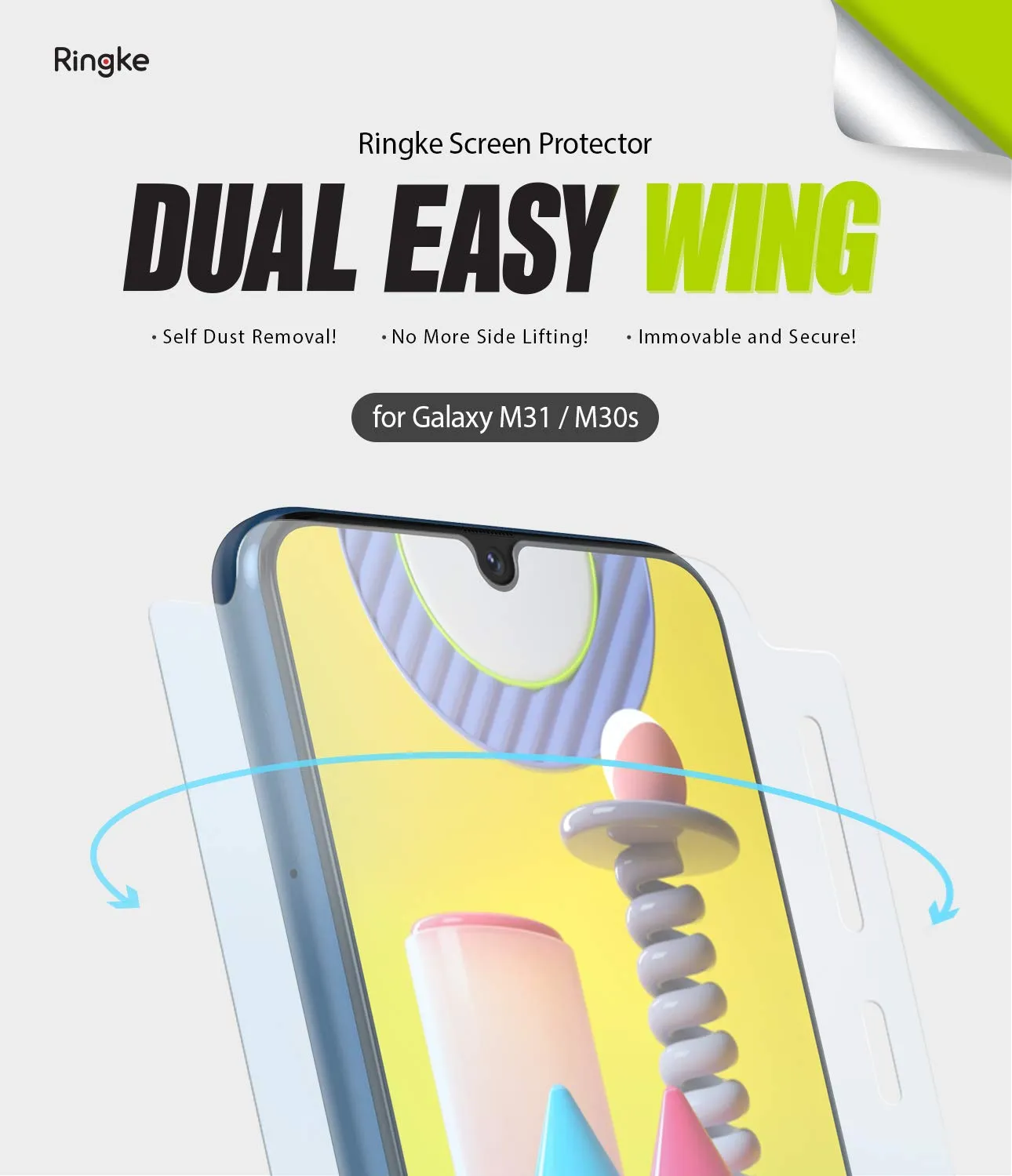 Galaxy M31 / M30S / F41 Screen Protector Film | Dual Easy Wing - 2 Pack