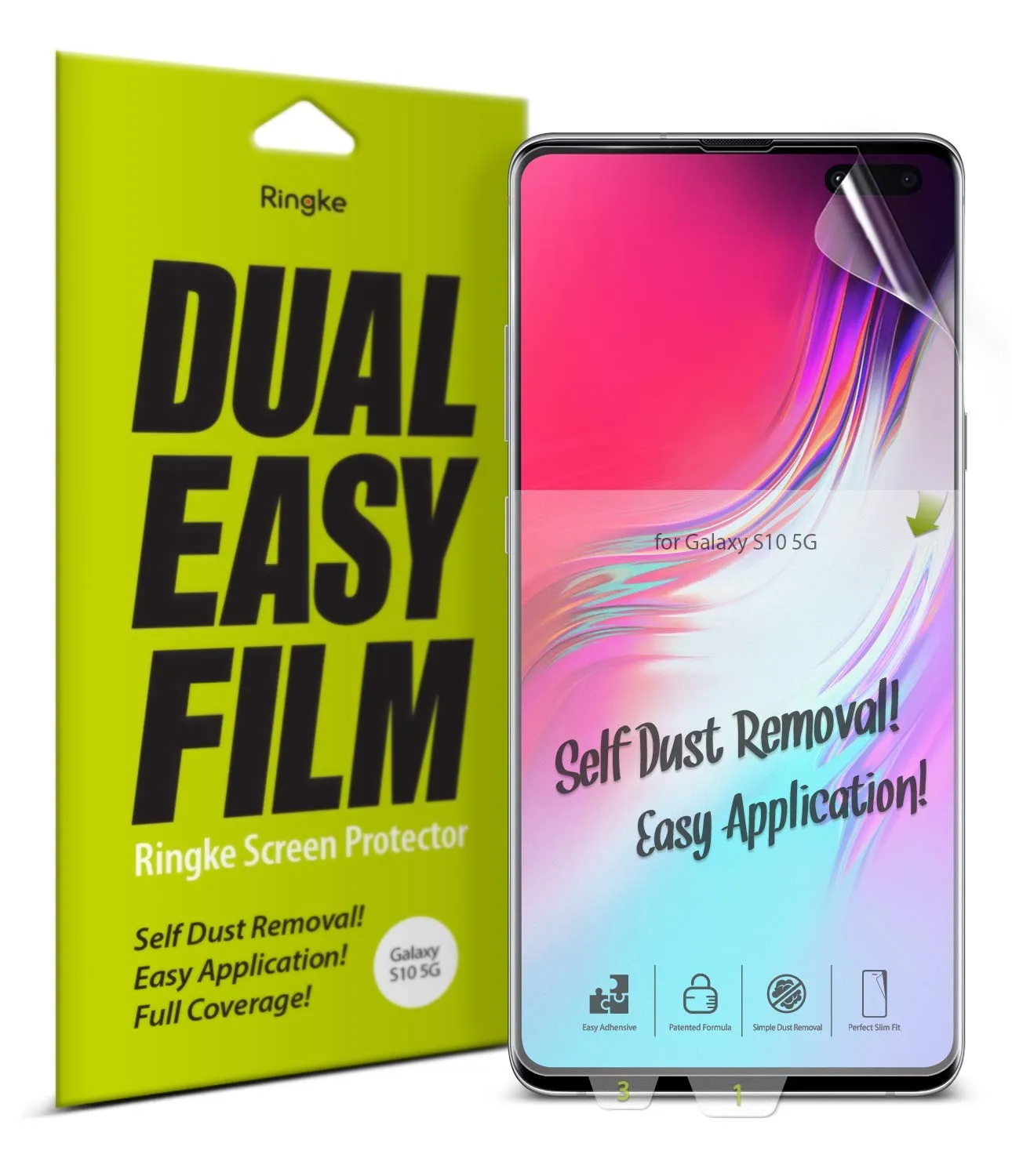 Galaxy S10 Screen Protector Film | DUAL EASY FULL - 1 Pack