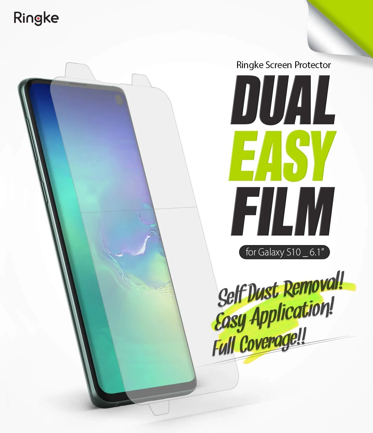 Galaxy S10 Screen Protector Film | Dual Easy Full - 2 Pack