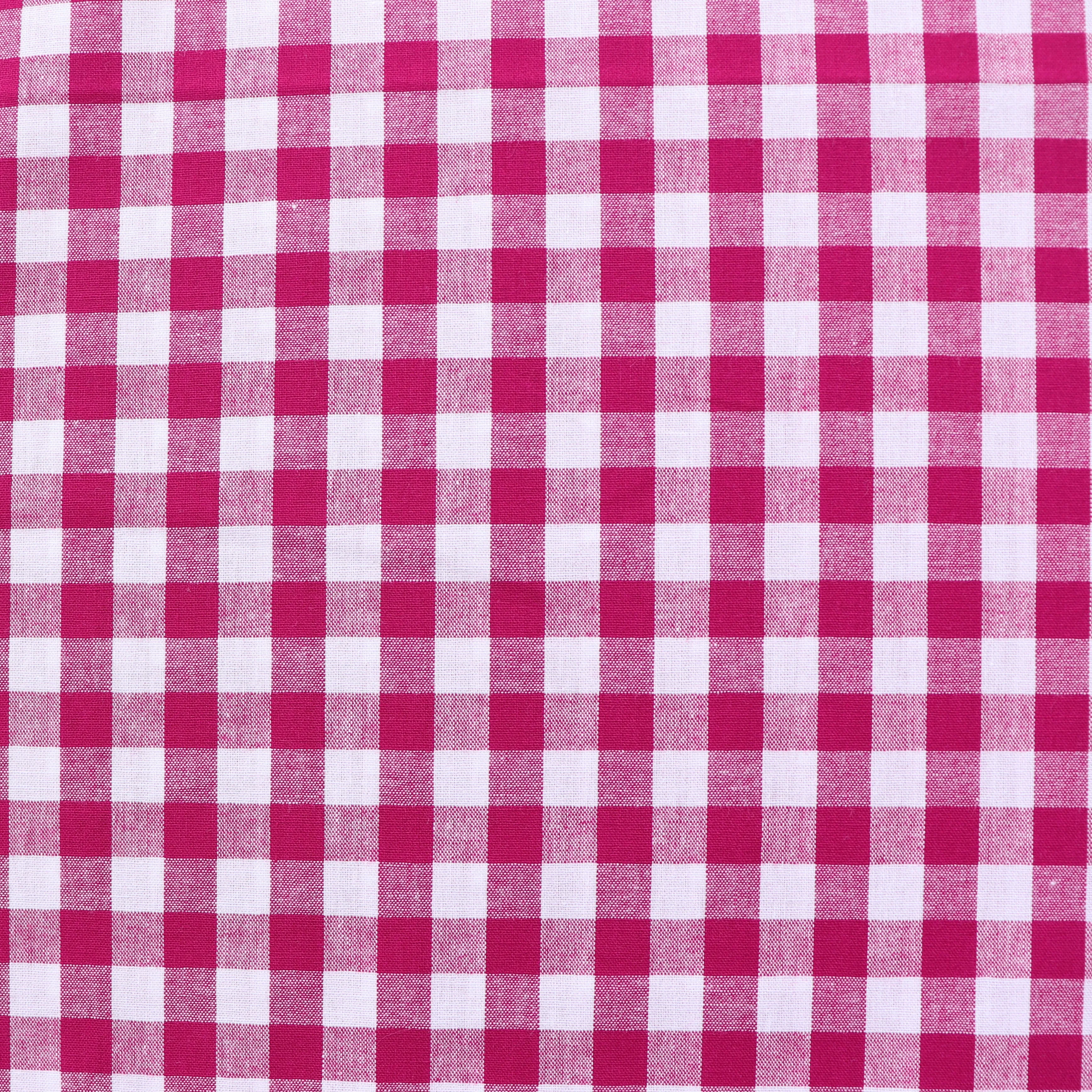 Gingham Yarn Dyed Cotton - Dark Pink