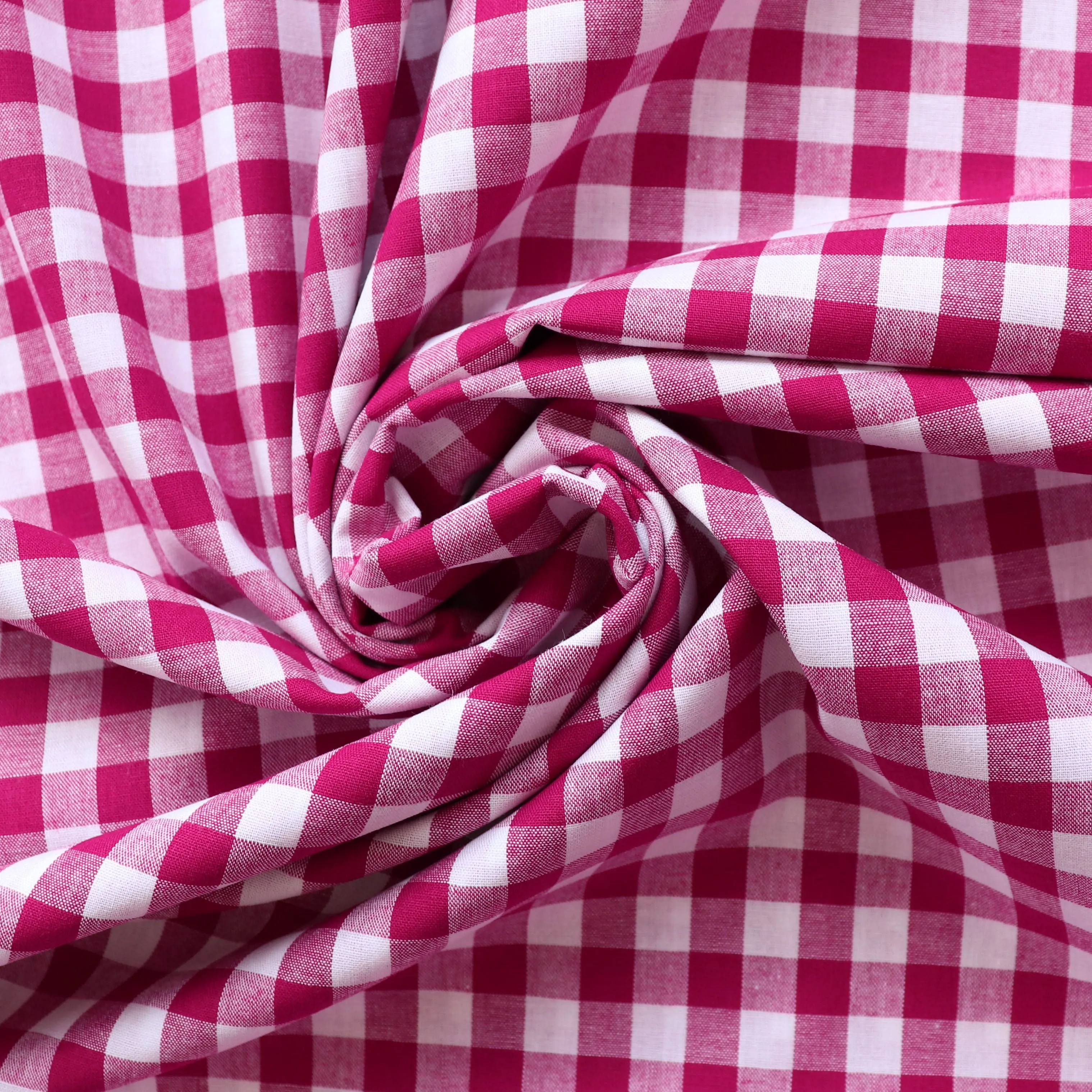 Gingham Yarn Dyed Cotton - Dark Pink