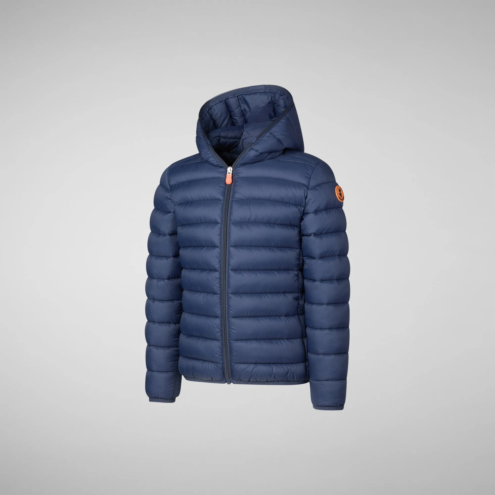 Girls' animal free puffer jacket Lily in navy blue