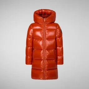 Girls' animal free Puffer jacket Millie in maple orange