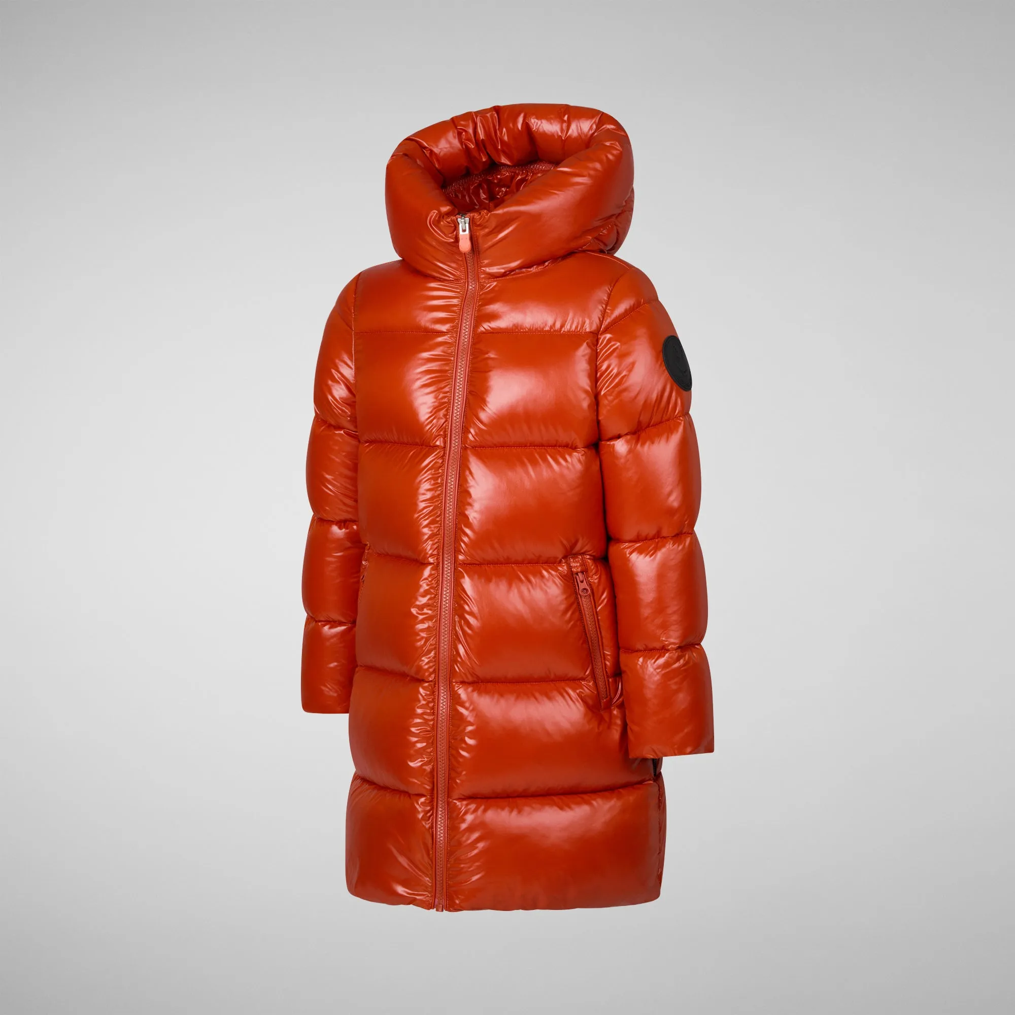 Girls' animal free Puffer jacket Millie in maple orange