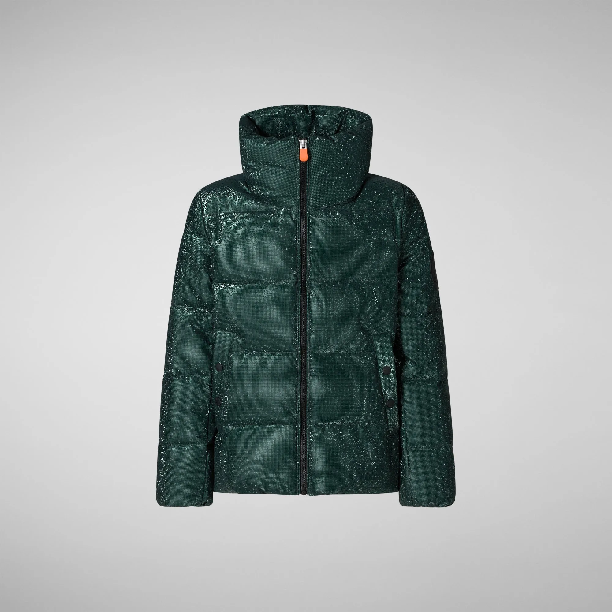 Girls' animal free Puffer jacket Quily in land green