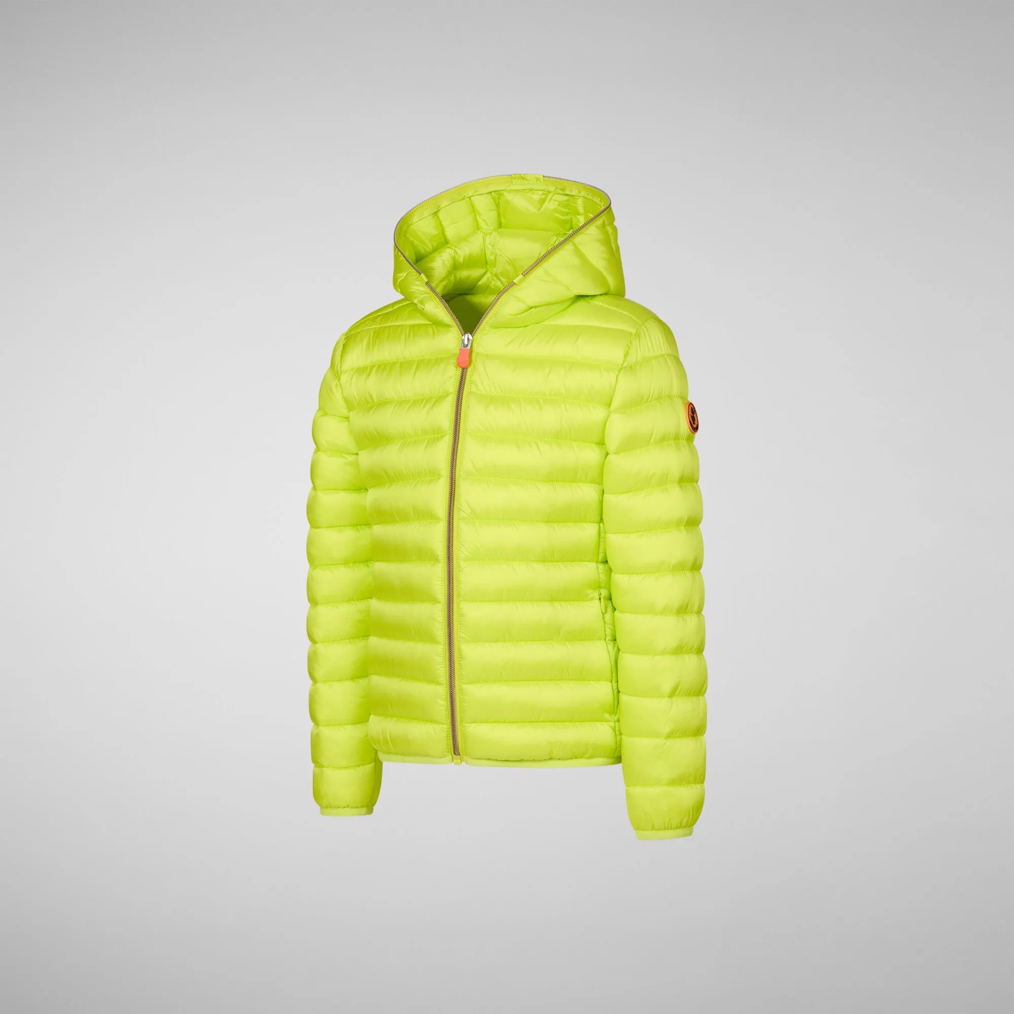 Girls' Iris Hooded Animal free Puffer Jacket in Lichen Green