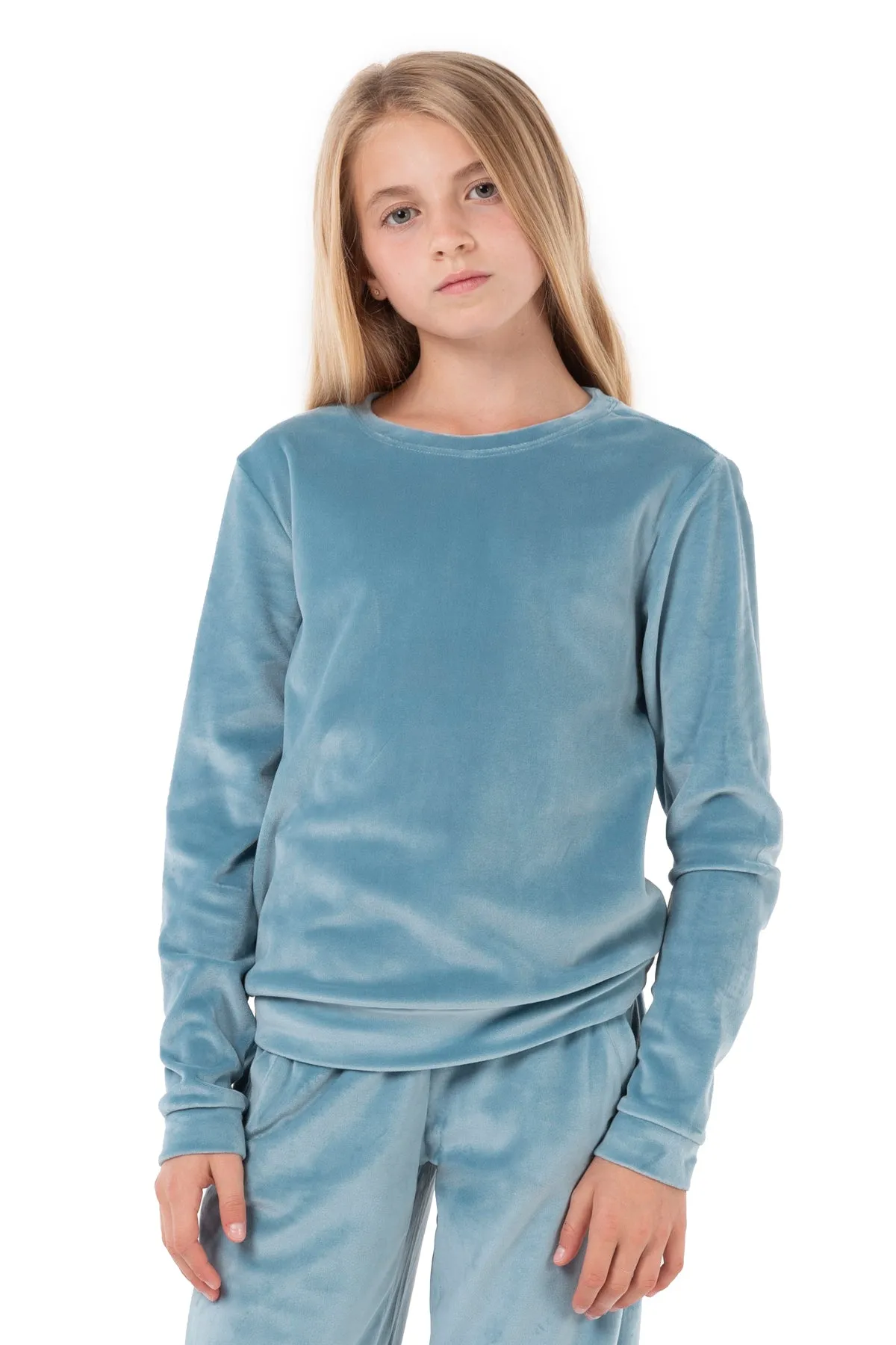 Girls Ultra-Soft Velour Sweater