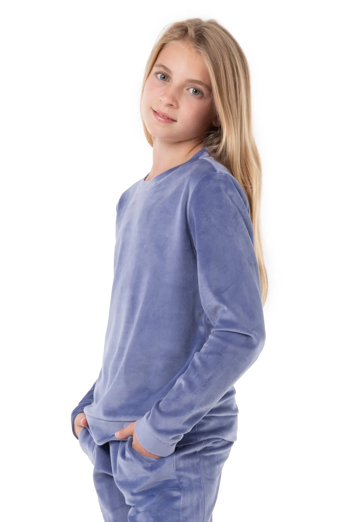 Girls Ultra-Soft Velour Sweater