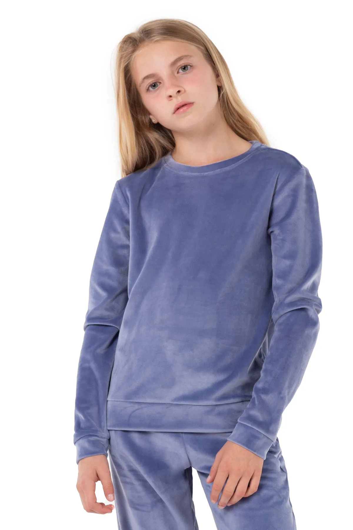 Girls Ultra-Soft Velour Sweater