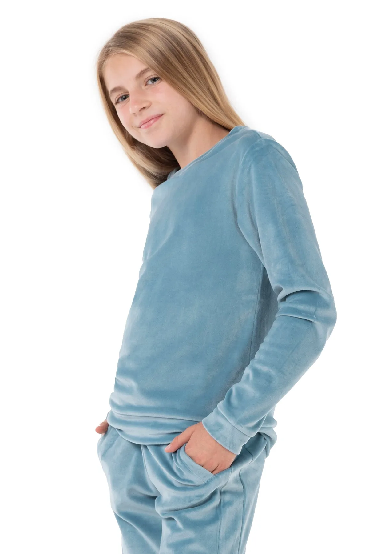 Girls Ultra-Soft Velour Sweater