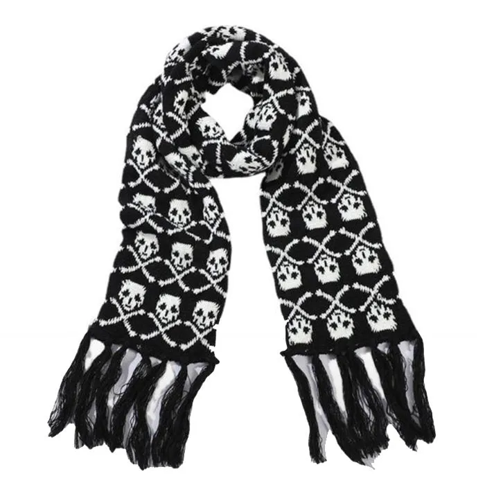 Grunge Skull Knitted Scarf