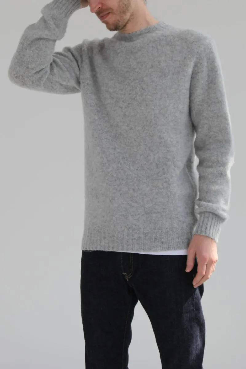 Half Dozen Super-Soft Double Brushed Crew Neck Knitted Jumper (Silver)