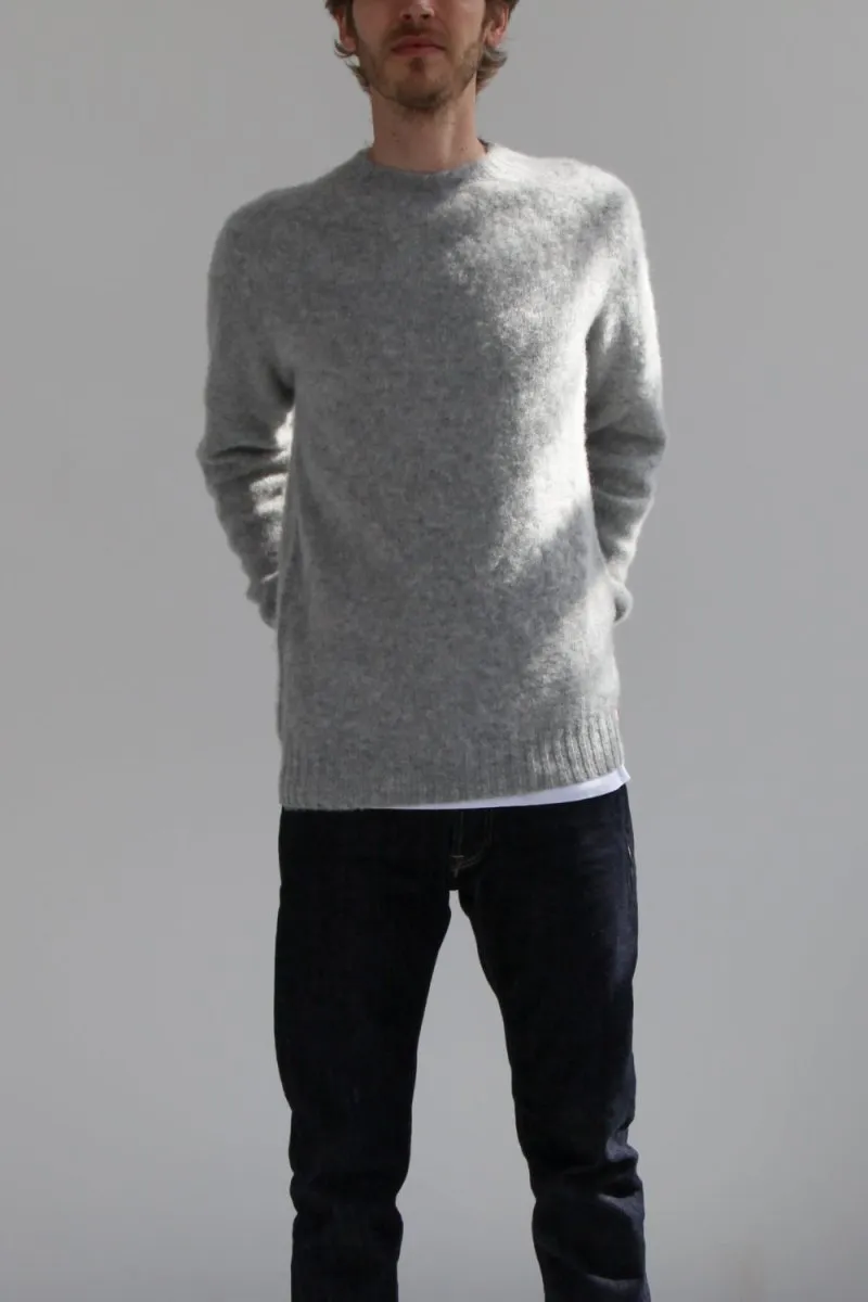 Half Dozen Super-Soft Double Brushed Crew Neck Knitted Jumper (Silver)