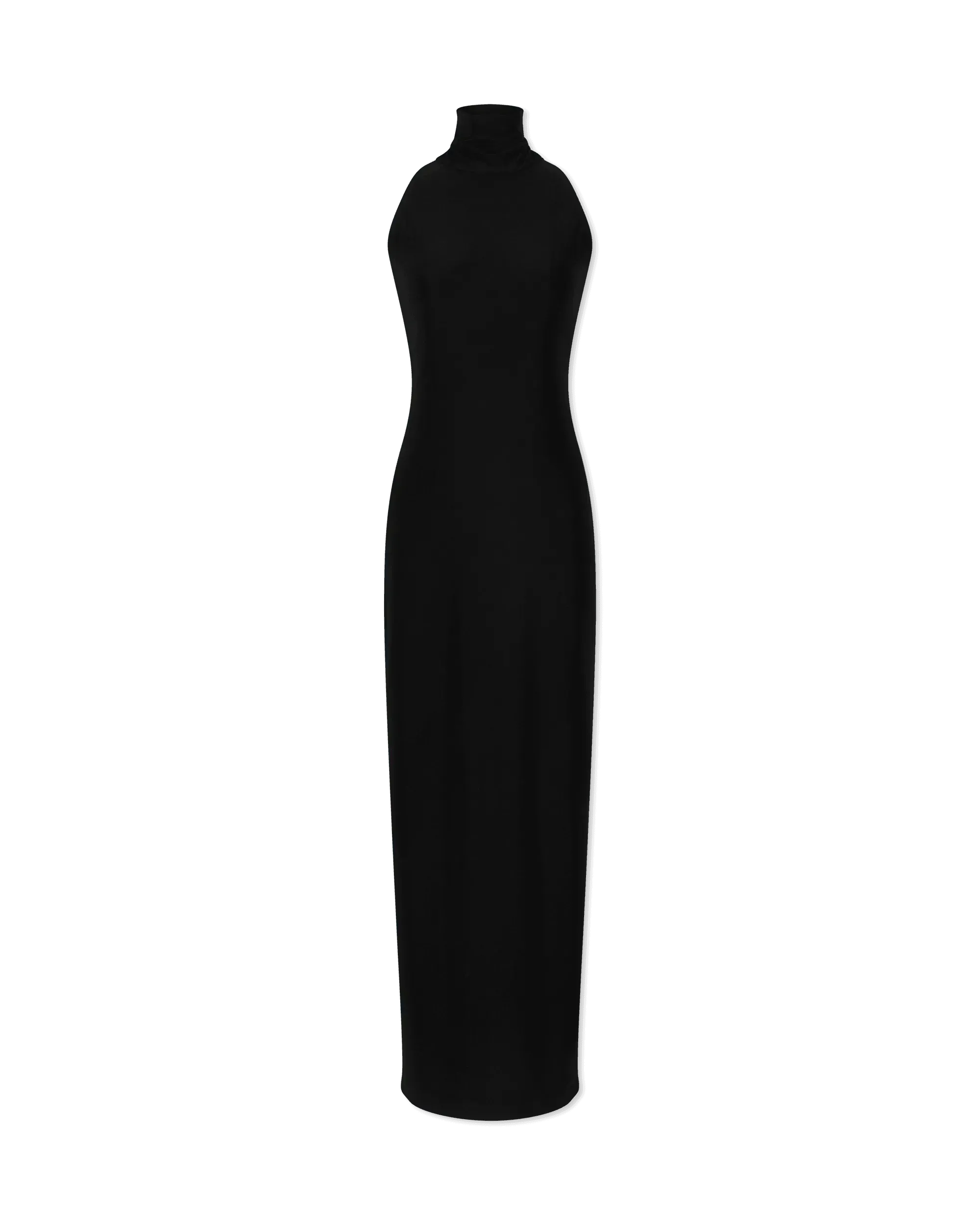 Halter Turtleneck Side Slit Gown