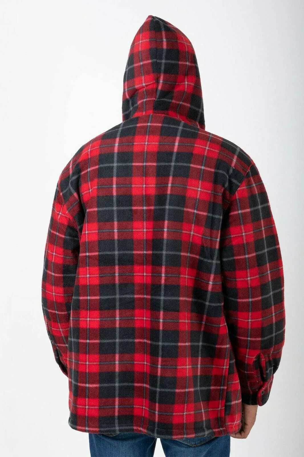 Hazy Blue Naxter Lumberjack Flannel Zip Up Hooded Jacket