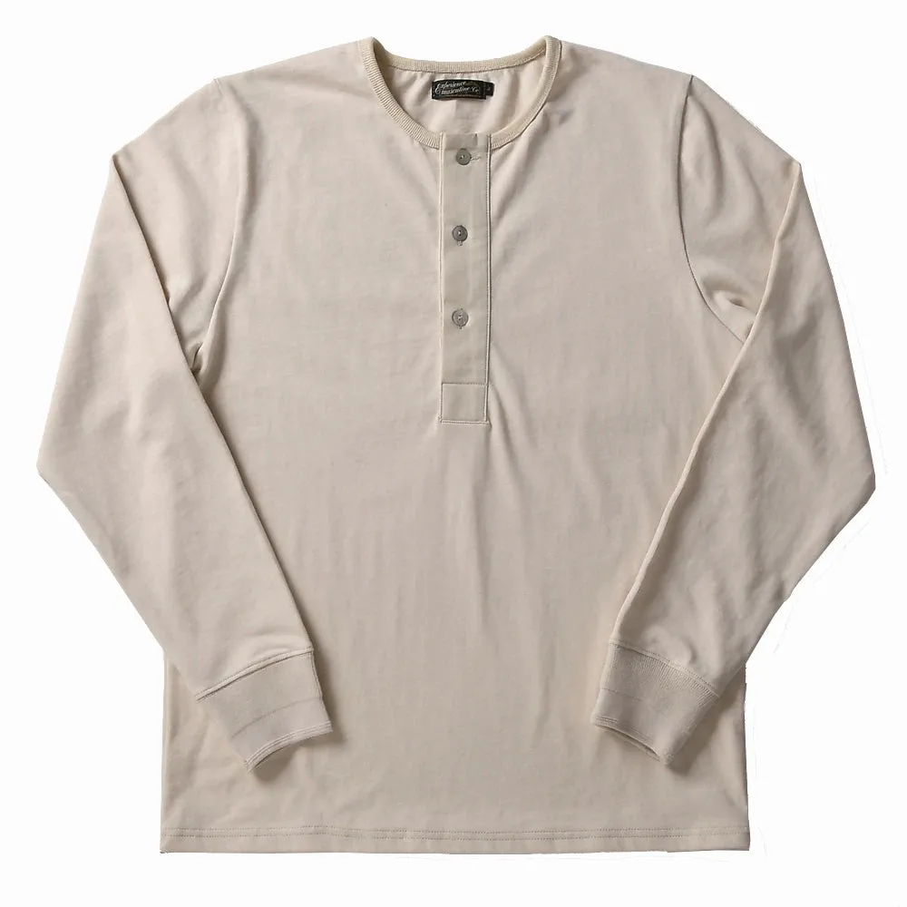 Henley Collar T-shirt for Men - Long Sleeves - Slim Fit - Safari Style