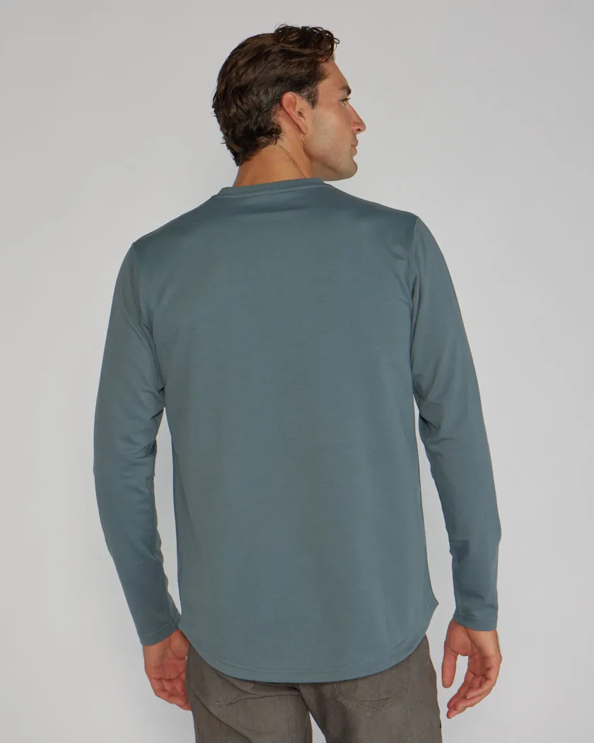 Henley Drop-Cut Long Sleeve: LUX