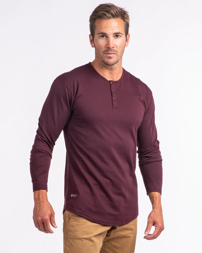 Henley Drop-Cut Long Sleeve: LUX