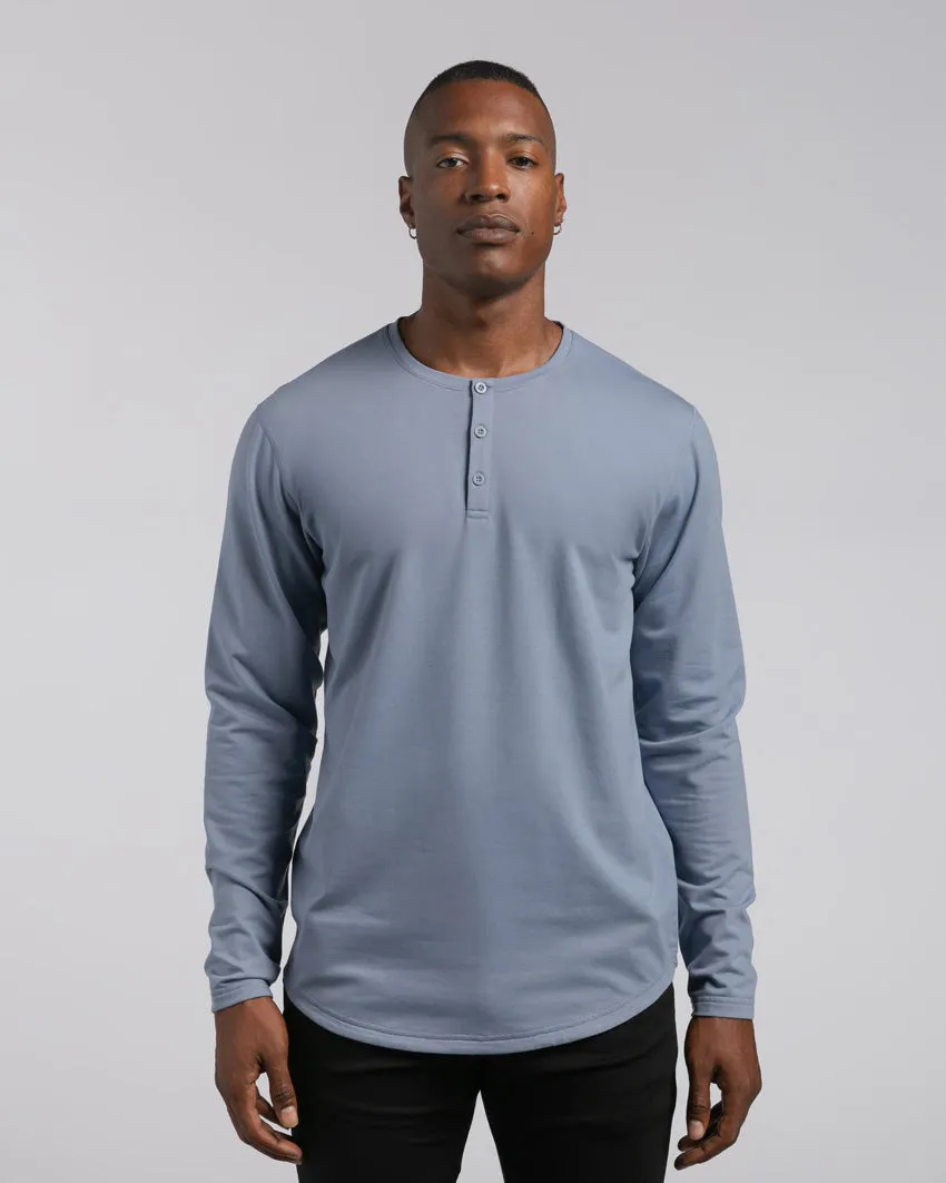 Henley Drop-Cut Long Sleeve: LUX