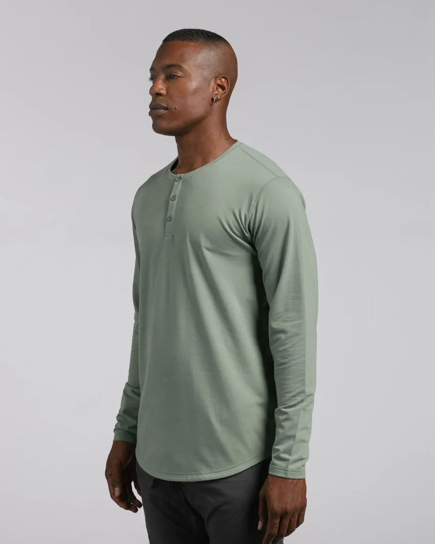 Henley Drop-Cut Long Sleeve: LUX