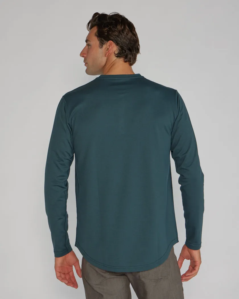 Henley Drop-Cut Long Sleeve: LUX