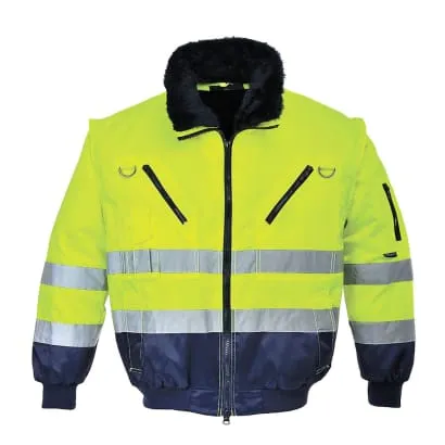 Hi Vis Fur lined 3 in 1 Winter Pilot Jacket-Bodywarmer Portwest PJ50