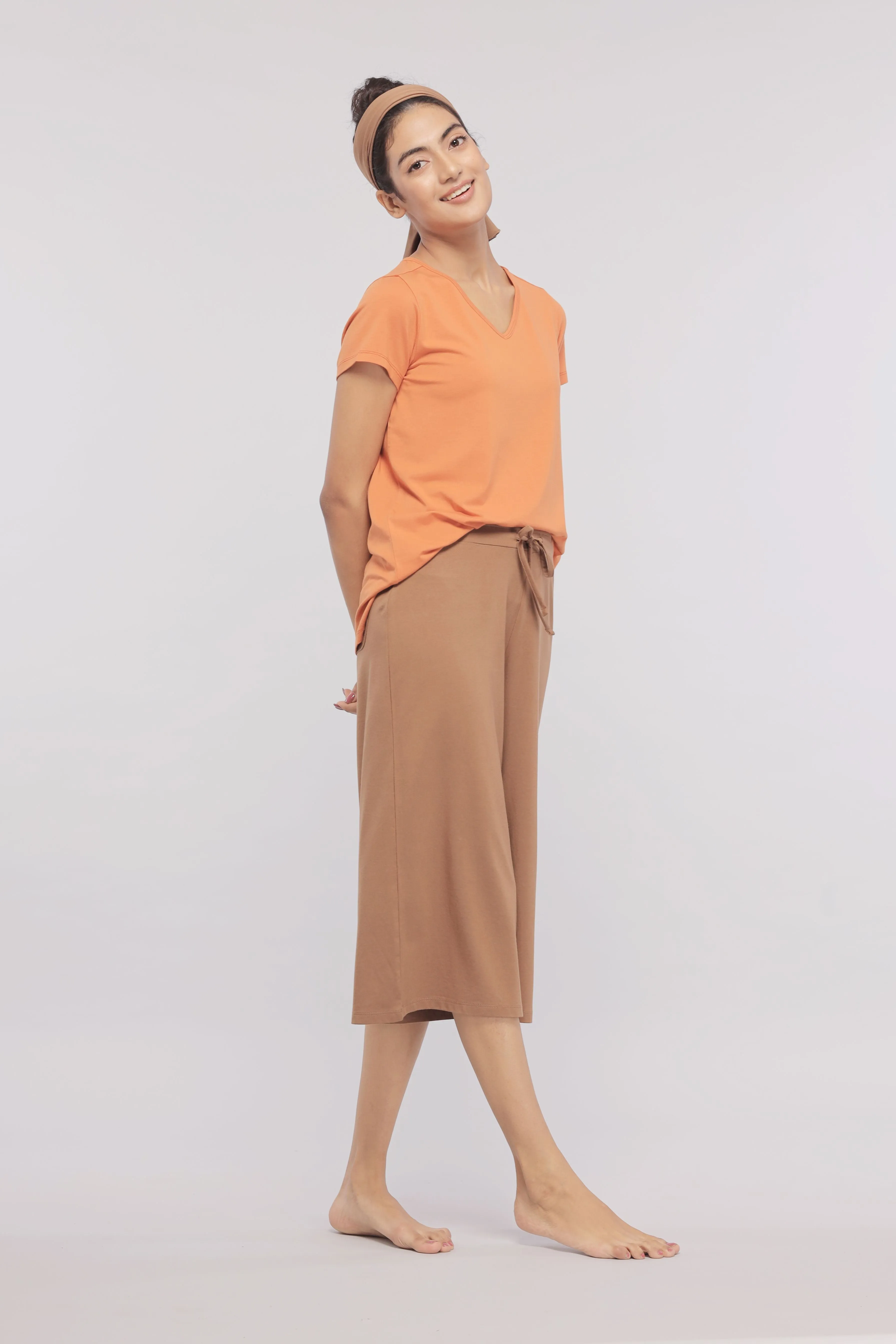 home brown Supima® culottes