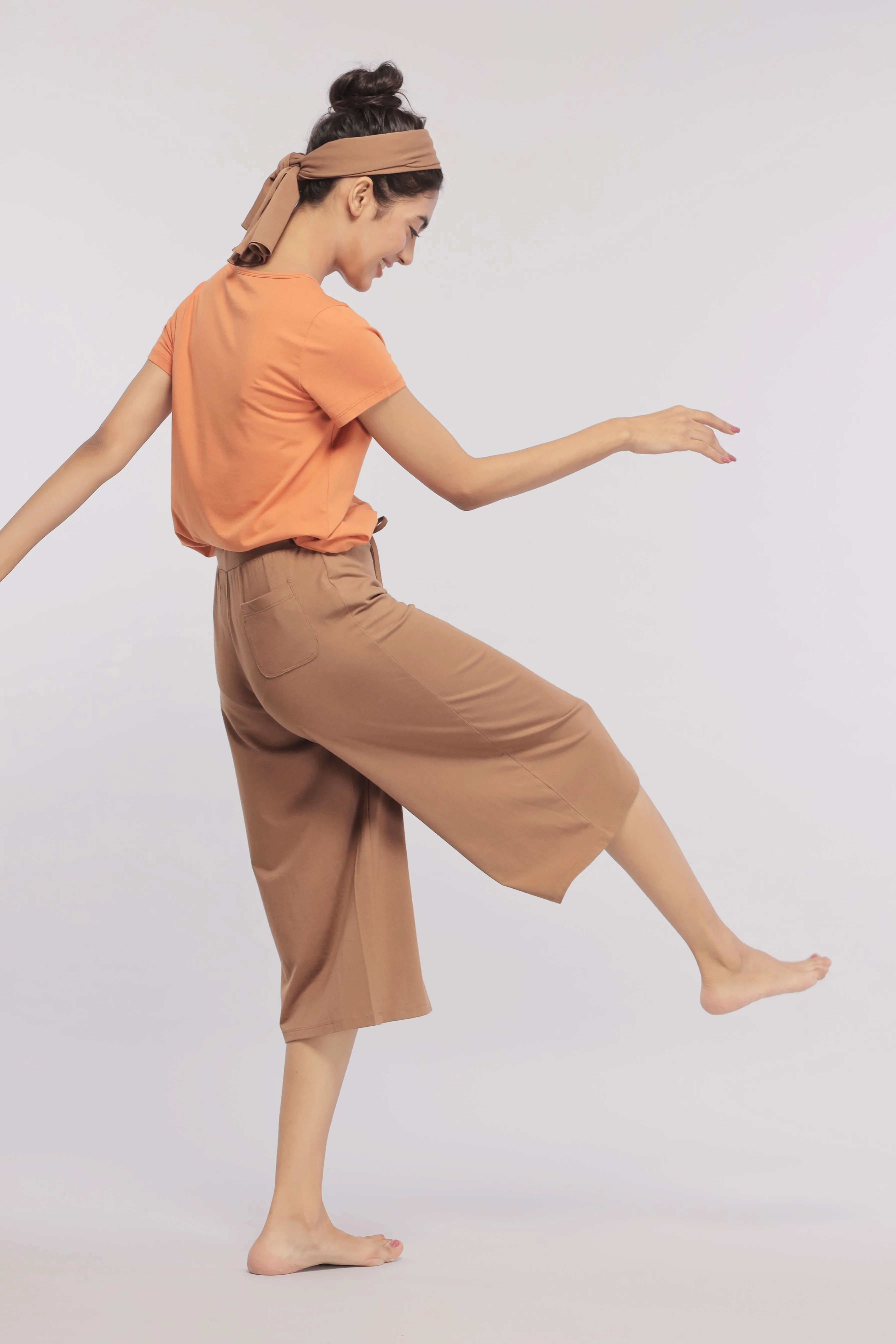 home brown Supima® culottes