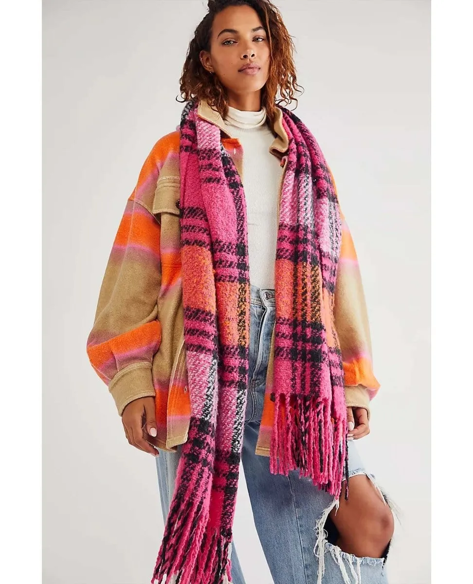 Homecoming Plaid Blanket Bubblegum Combo