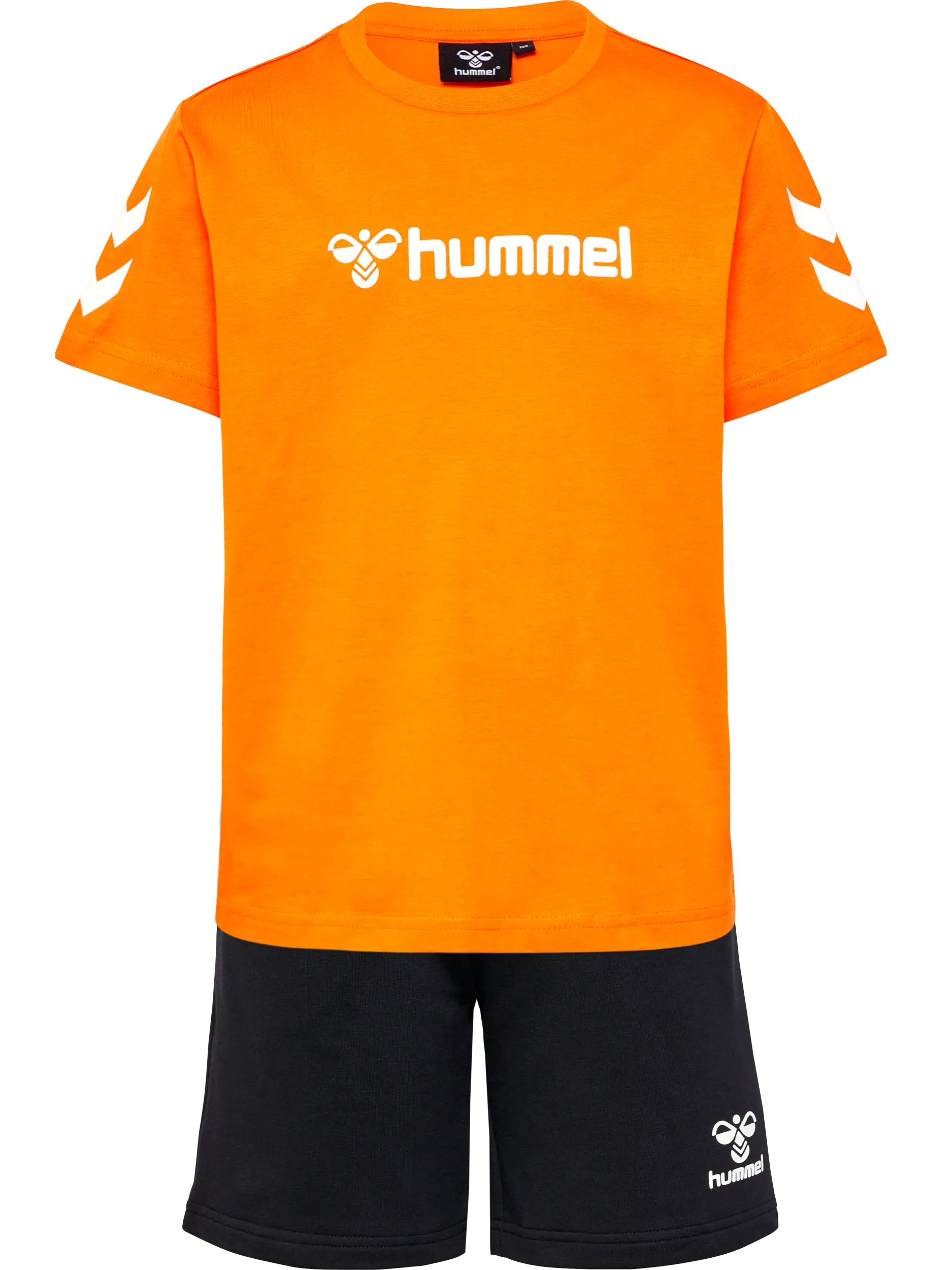 Hummel Kids&#x27; hmlNOVET Shorts Set Persimmon Orange | Buy Hummel Kids&#x27; hmlNOVET Shorts Set Persimmon Orange here | Outnorth