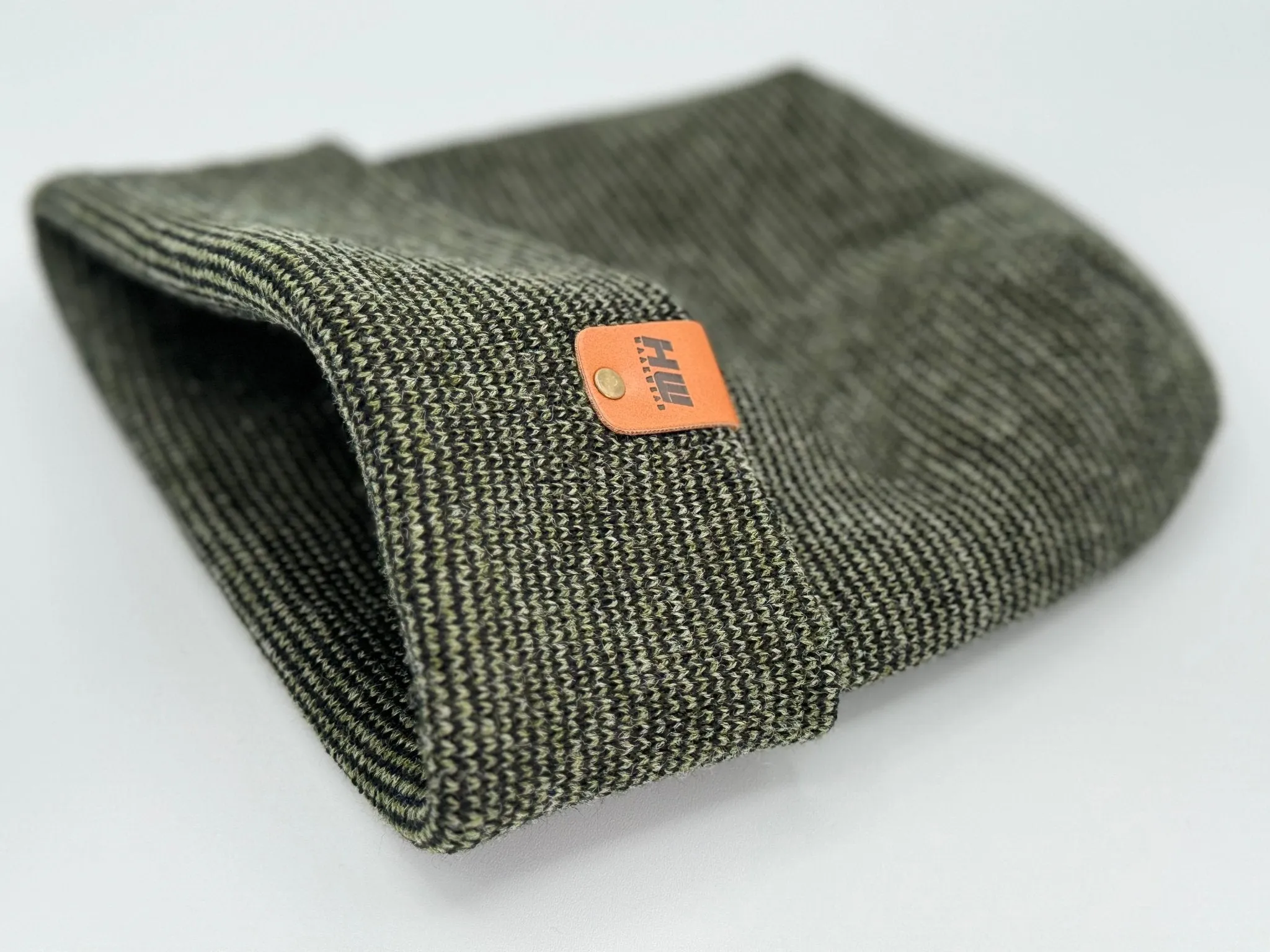 HW6132 Haakwear Theta Stitch Fusion Cuffed Beanie (Patent Pending Design)-Green/Black, Made in USA