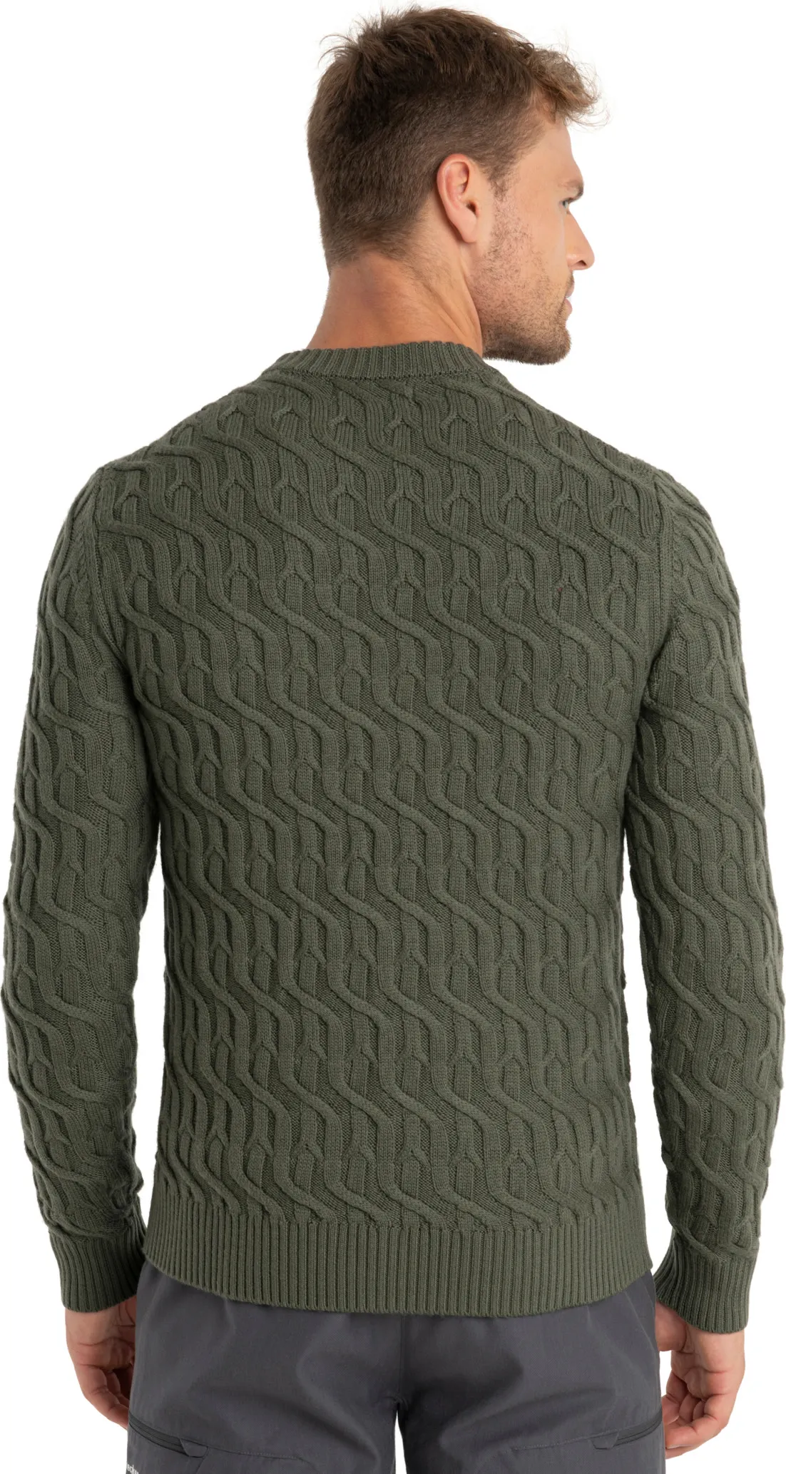 Icebreaker Men&#x27;s Mer Cable Knit Crewe Sweater Loden | Buy Icebreaker Men&#x27;s Mer Cable Knit Crewe Sweater Loden here | Outnorth