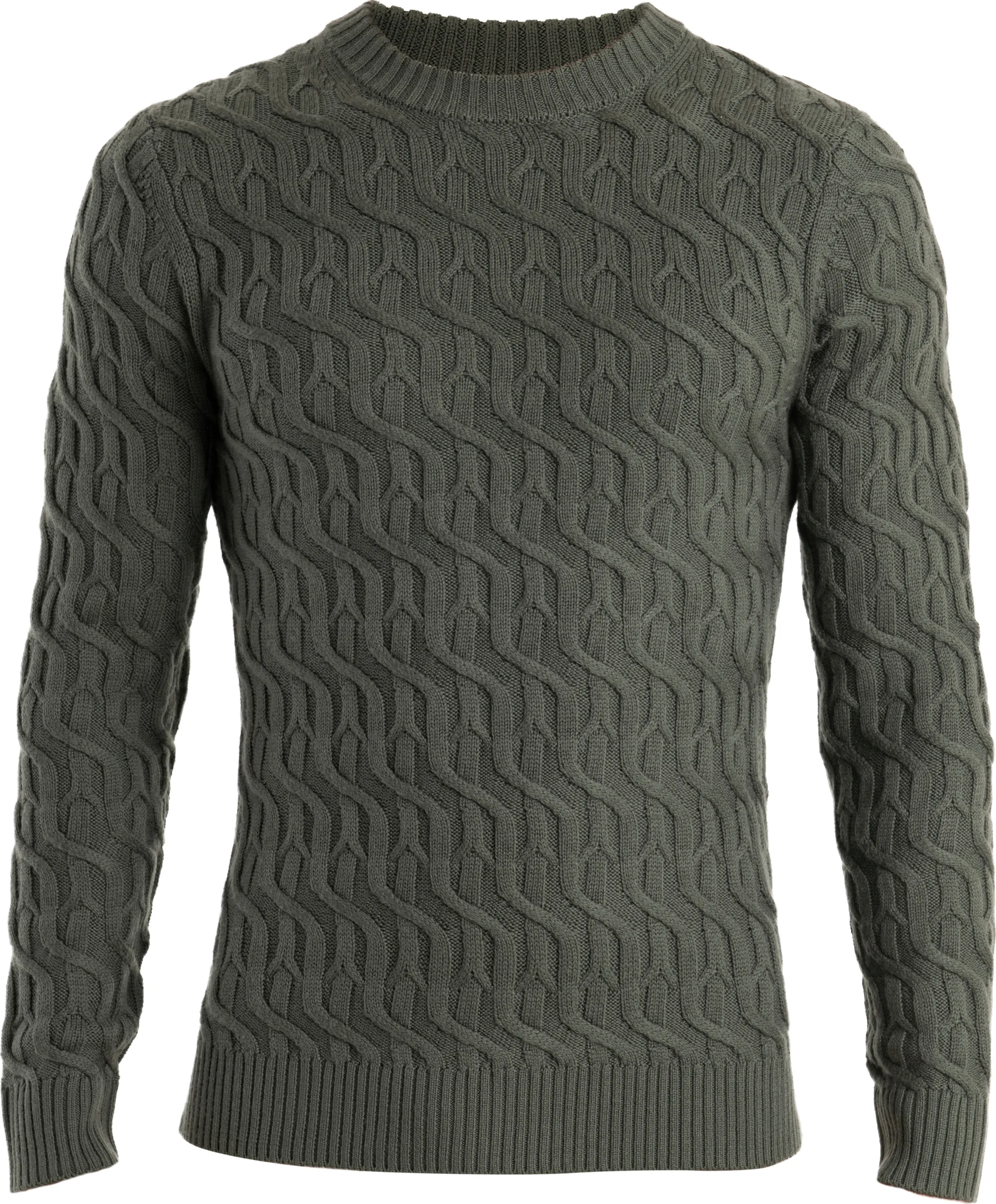 Icebreaker Men&#x27;s Mer Cable Knit Crewe Sweater Loden | Buy Icebreaker Men&#x27;s Mer Cable Knit Crewe Sweater Loden here | Outnorth