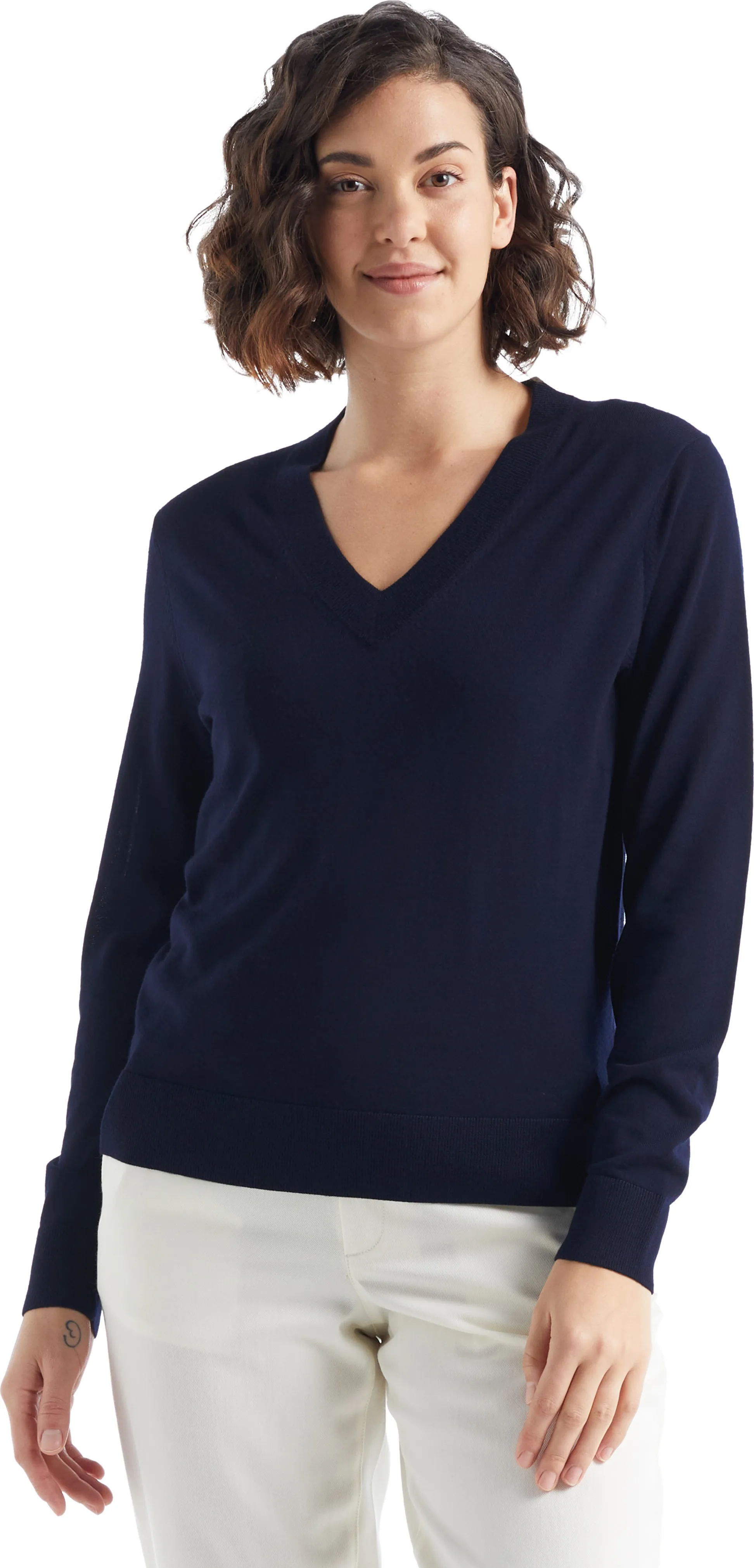 Icebreaker Women&#x27;s Wilcox Long Sleeve Sweater Midnight Navy | Buy Icebreaker Women&#x27;s Wilcox Long Sleeve Sweater Midnight Navy here | Outnorth