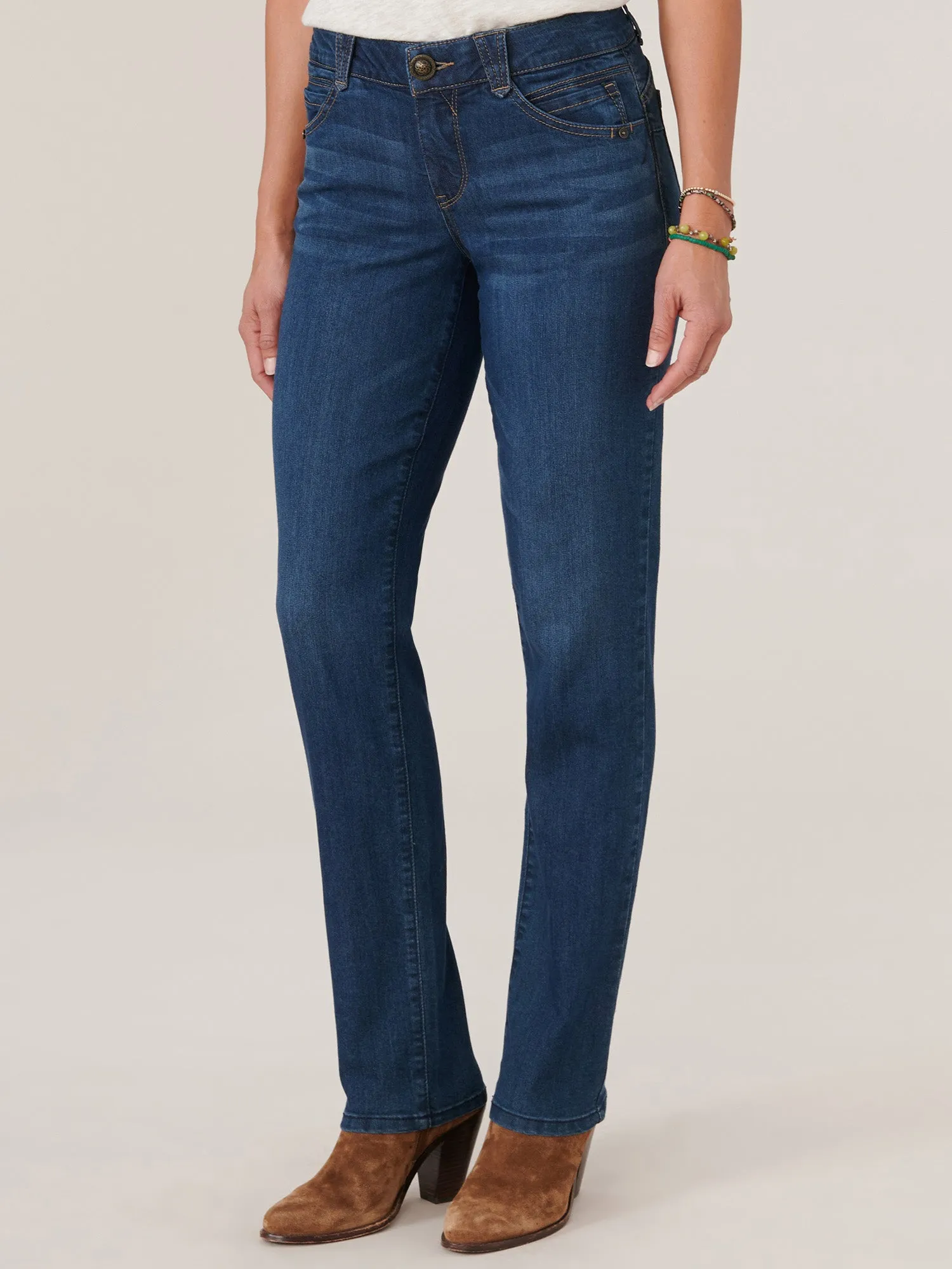 Indigo Wash "Ab"solution® Straight Leg Jean