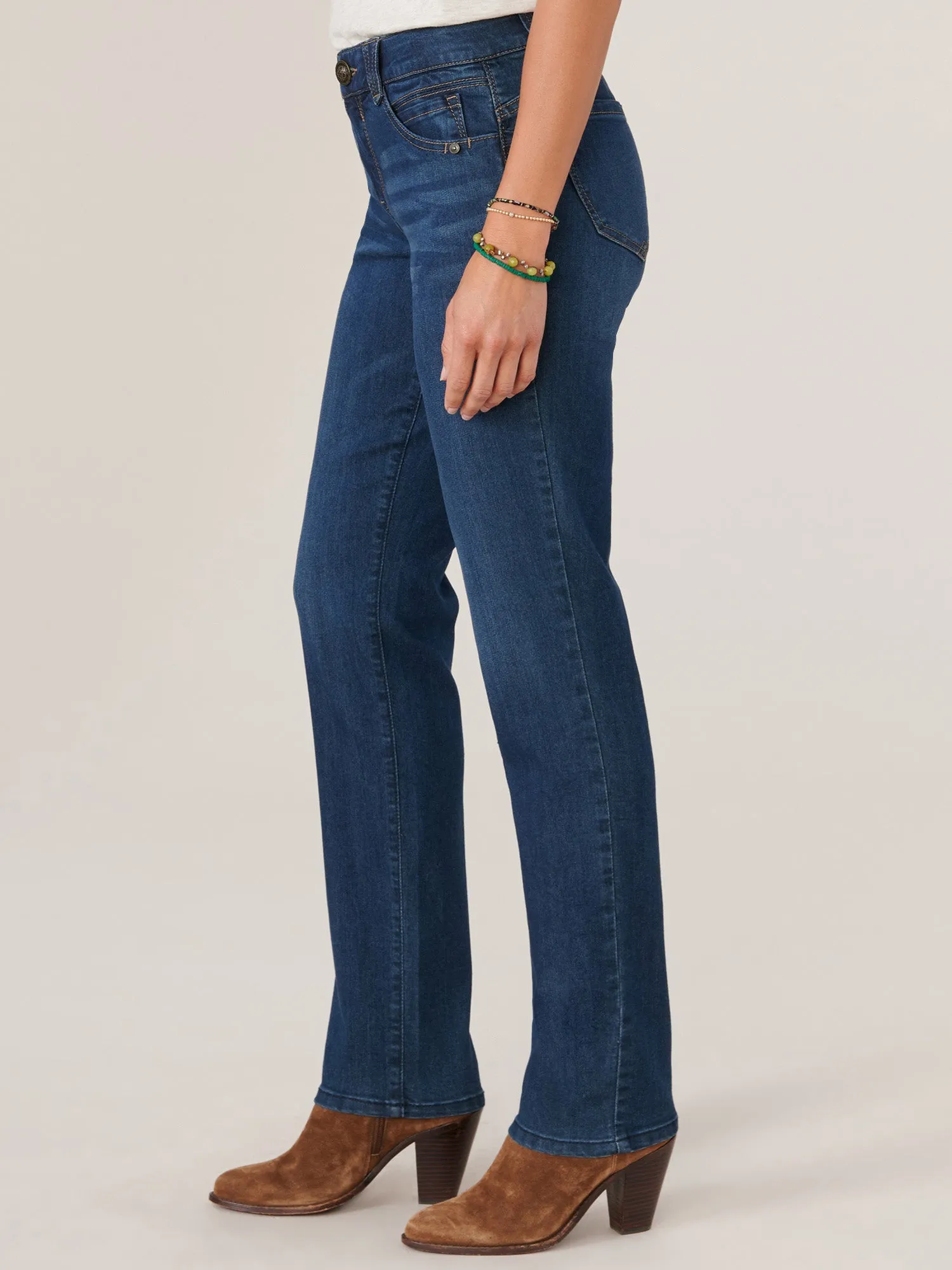 Indigo Wash "Ab"solution® Straight Leg Jean