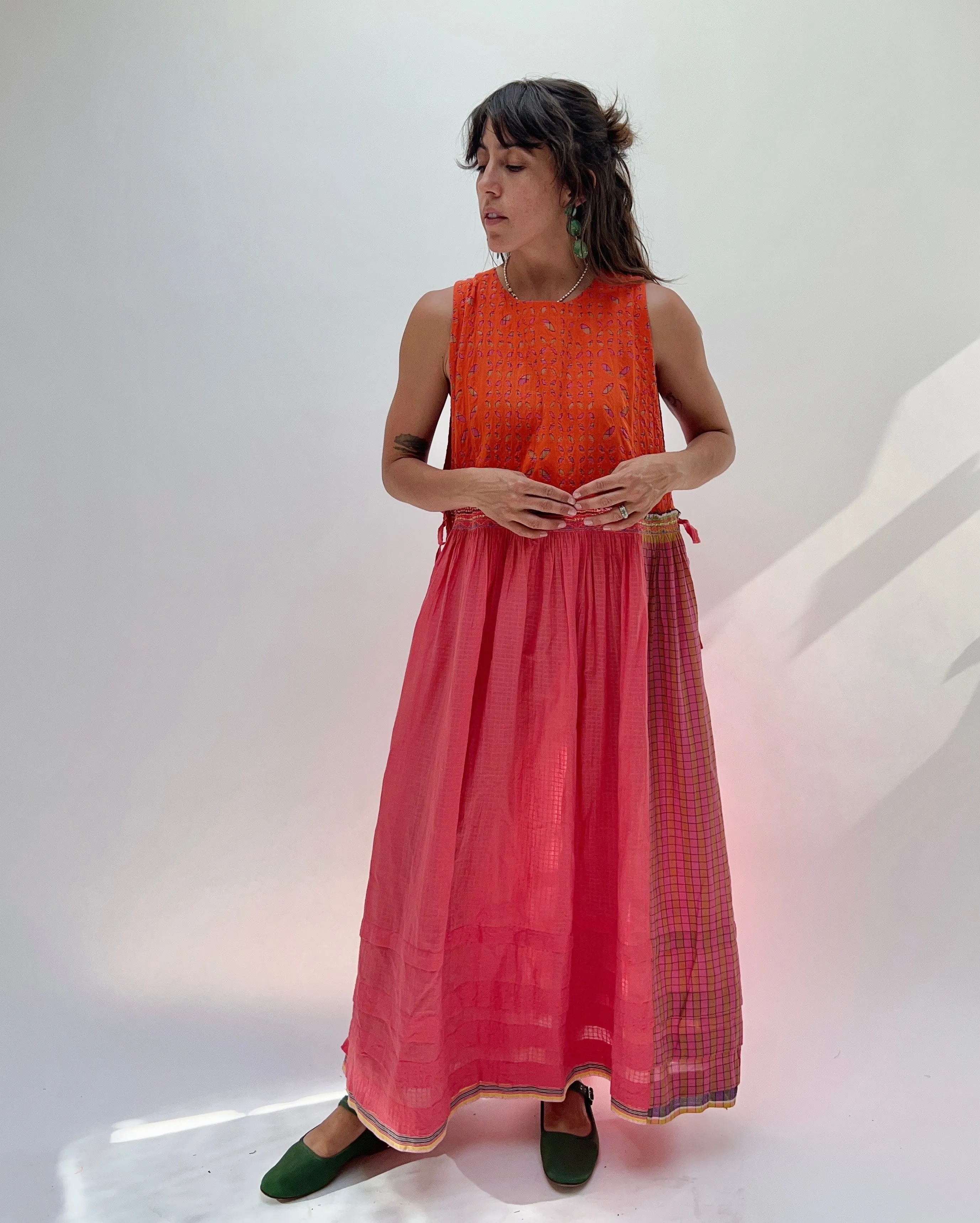 Injiri | Jodhpur Smock Dress in Persimmon Appliqué