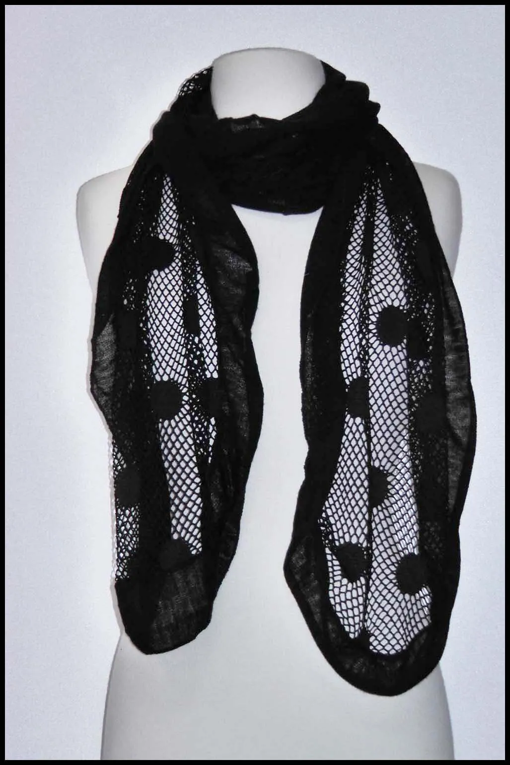 Jersey-knit Ruffle and Lace Scarf