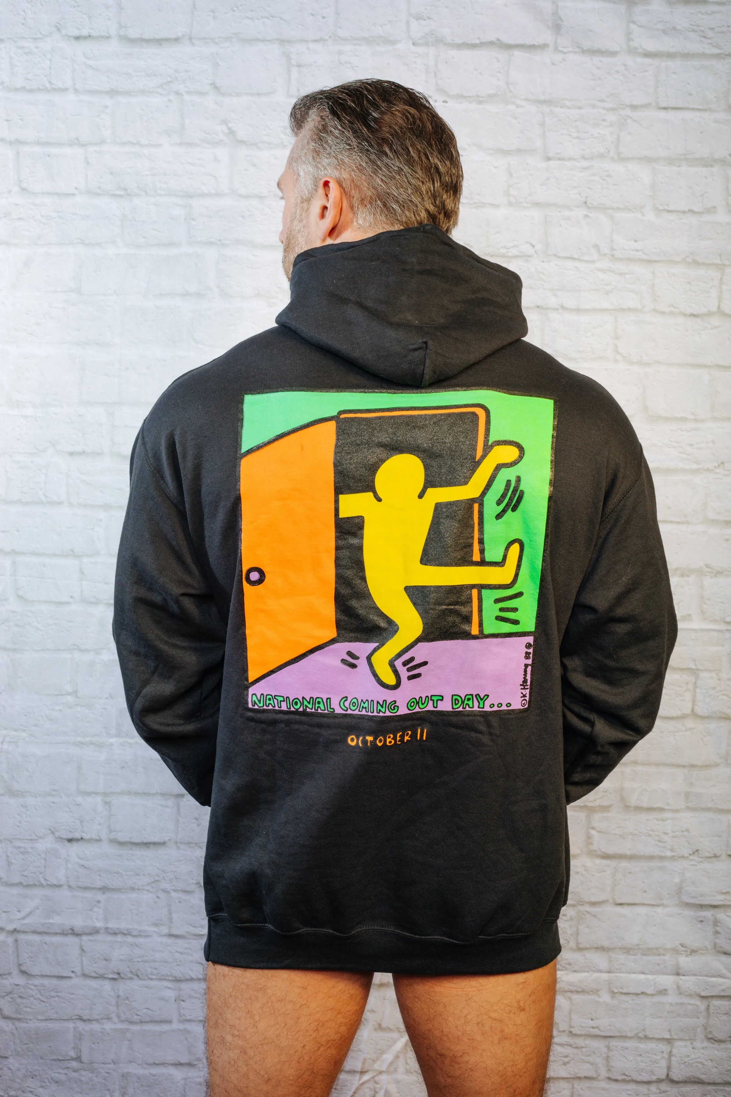 Keith Haring National Coming Out Day Hoodie / Black