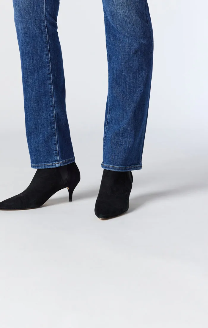 KENDRA STRAIGHT LEG JEANS IN DARK BRUSHED FEATHER BLUE