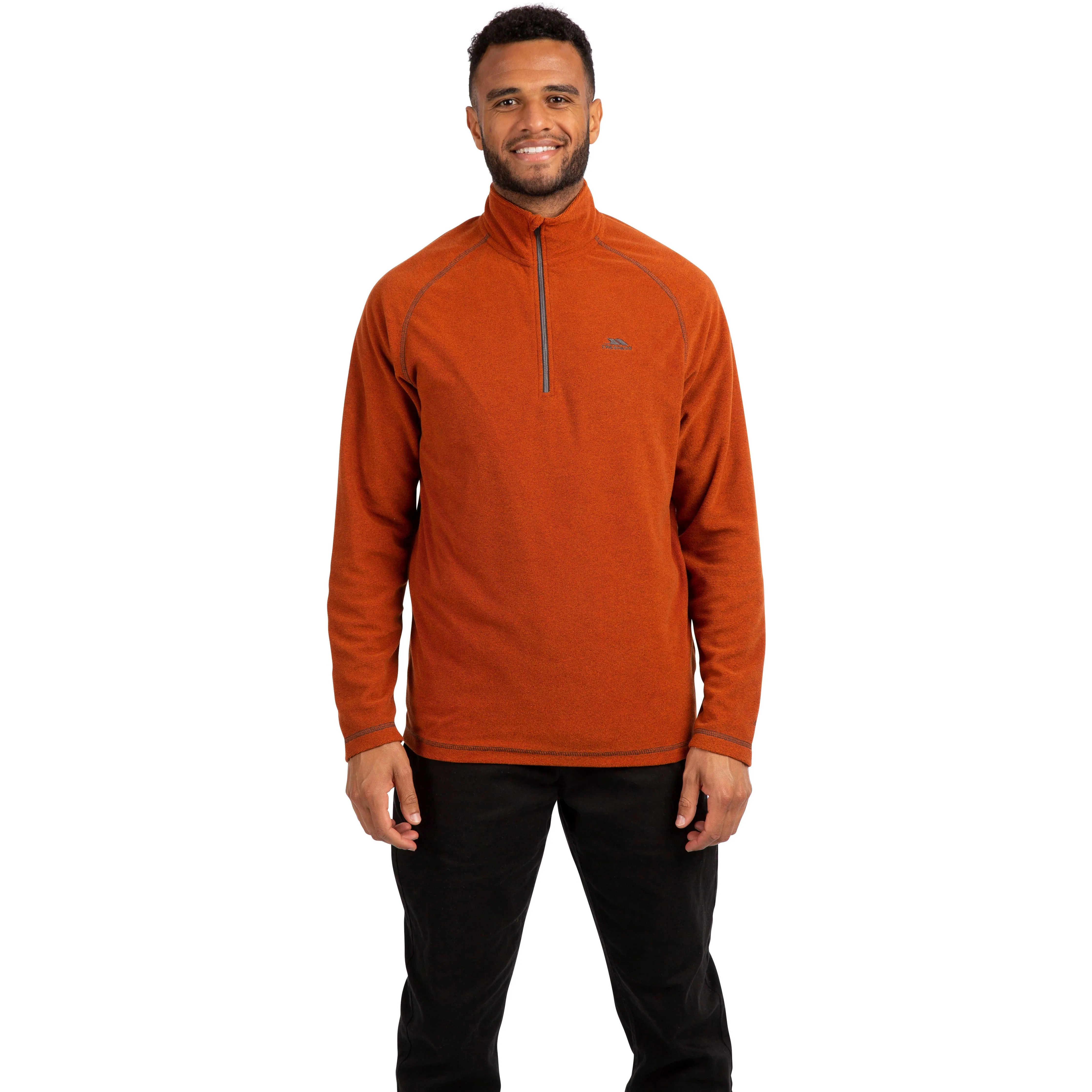 Keynote Men's Half Zip Fleece Top in Burnt Orange