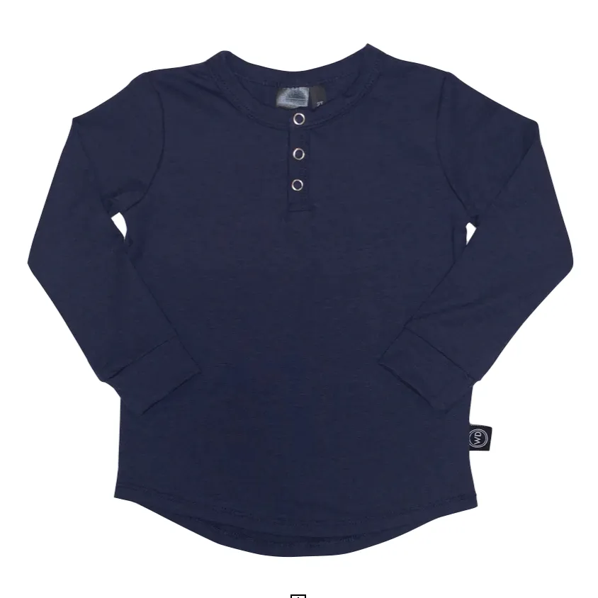 Kids Bamboo Long Sleeve Henley Tee