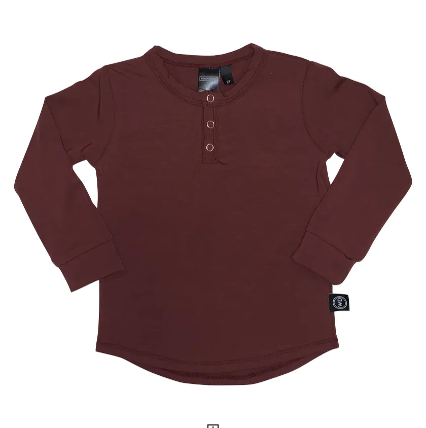 Kids Bamboo Long Sleeve Henley Tee