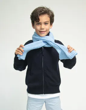 Kids Rib Knit Scarf in Beach Blue